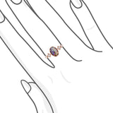 水晶蛋白石古典珠邊戒指 - WILLS JEWELLERY