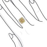 雷地恩形黃鑽雙圍石教堂式戒指 - WILLS JEWELLERY