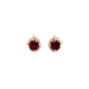 火焰耳環.鴿血紅石榴石 - WILLS JEWELLERY