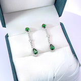 沙弗萊垂吊鑽石耳環 (兩戴款) - WILLS JEWELLERY