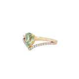 V形雙行戒指 · 嫩綠石榴石 - WILLS JEWELLERY