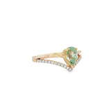 V形雙行戒指 · 嫩綠石榴石 - WILLS JEWELLERY