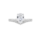 天然梨形鑽石V形戒指 - WILLS JEWELLERY