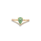 V形雙行戒指 · 嫩綠石榴石 - WILLS JEWELLERY