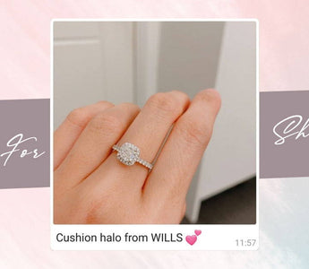 粉絲回相 ~ 開心Cushion鑽石戒指 - WILLS JEWELLERY