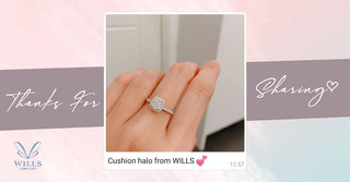 粉絲回相 ~ 開心Cushion鑽石戒指 - WILLS JEWELLERY