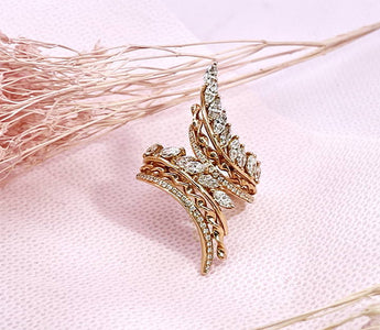 款式鑒賞  ~ Garden • 天然馬眼形鑽石羽翼戒指 - WILLS JEWELLERY