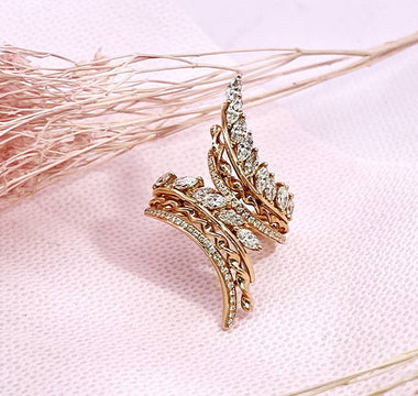 款式鑒賞  ~ Garden • 天然馬眼形鑽石羽翼戒指 - WILLS JEWELLERY