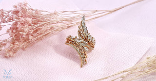 款式鑒賞  ~ Garden • 天然馬眼形鑽石羽翼戒指 - WILLS JEWELLERY