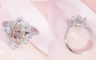 彩鑽鑒賞 -  華麗光芒 · 雷地恩切割粉鑽花戒指 - WILLS JEWELLERY