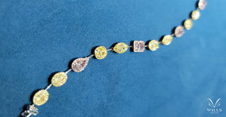 彩鑽鑒賞 - 天然瑰寶 · 黃鑽粉鑽鑽石手鏈 - WILLS JEWELLERY