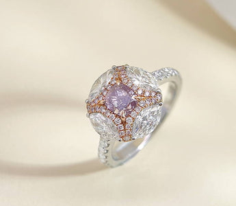 彩鑽鑒賞 - 開元通寶 · 天然枕形粉鑽鑽石戒指 - WILLS JEWELLERY