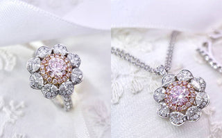 彩鑽鑒賞 - 八瓣花 · 天然圓形粉鑽戒指/吊墜 - WILLS JEWELLERY