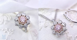 彩鑽鑒賞 - 八瓣花 · 天然圓形粉鑽戒指/吊墜 - WILLS JEWELLERY