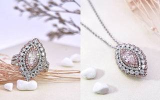 彩鑽鑒賞 - 閉月羞花 ~ 天然馬眼形粉鑽鑽石戒指/吊墜 (兩戴款) - WILLS JEWELLERY