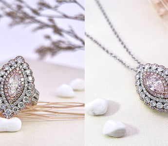 彩鑽鑒賞 - 閉月羞花 ~ 天然馬眼形粉鑽鑽石戒指/吊墜 (兩戴款) - WILLS JEWELLERY