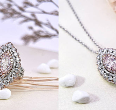 彩鑽鑒賞 - 閉月羞花 ~ 天然馬眼形粉鑽鑽石戒指/吊墜 (兩戴款) - WILLS JEWELLERY