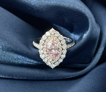 彩鑽鑒賞 - 貴族的浪漫 ~ 天然馬眼形粉鑽鑽石戒指 - WILLS JEWELLERY