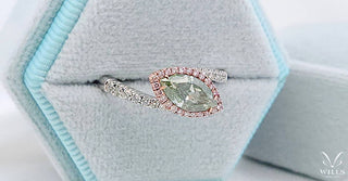 彩鑽鑒賞 - 碧綠仙境 · 馬眼形切割仙境戒指 - WILLS JEWELLERY