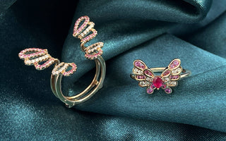 The Garden 系列  •  紅寶石蝴蝶鑽石戒指 (兩戴款) - WILLS JEWELLERY