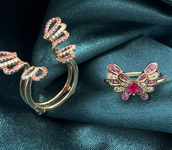 The Garden 系列  •  紅寶石蝴蝶鑽石戒指 (兩戴款) - WILLS JEWELLERY