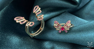 The Garden 系列  •  紅寶石蝴蝶鑽石戒指 (兩戴款) - WILLS JEWELLERY