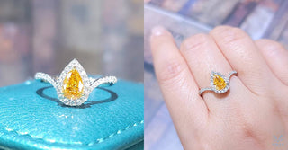 款式鑒賞 - V形圍鑽戒指 · 梨形黃鑽 - WILLS JEWELLERY