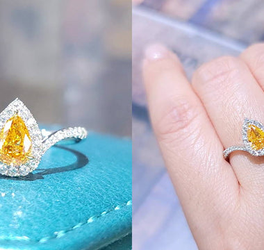 款式鑒賞 - V形圍鑽戒指 · 梨形黃鑽 - WILLS JEWELLERY