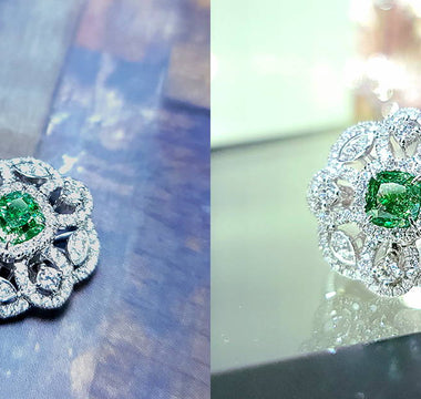 WILLS 款式鑒賞 ~ 花花輪盤戒指/吊墜 ·  枕形綠鑽 - WILLS JEWELLERY