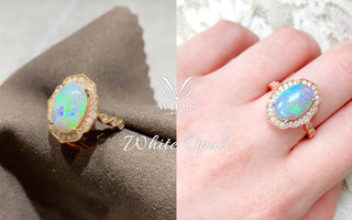 WILLS 款式鑒賞 ~ 貴族風澳洲產白蛋白石戒指 - WILLS JEWELLERY