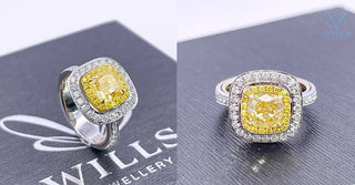 WILLS 款式鑒賞 ~ 絢麗光茫 · 天然枕形黃鑽鑽石戒指 - WILLS JEWELLERY