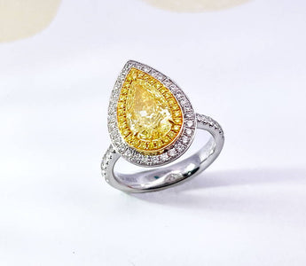 WILLS 款式鑒賞 ~ 完熟的檸檬 · 天然梨形黃鑽鑽石戒指 - WILLS JEWELLERY