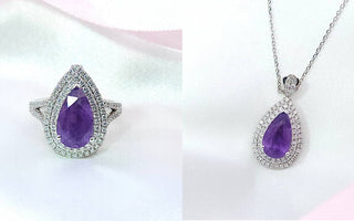 WILLS 款式鑒賞 ~ 紫羅蘭皇后 • 梨形紫色藍寶石戒指 (兩戴款) - WILLS JEWELLERY