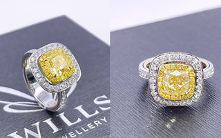 WILLS 款式鑒賞 ~ 絢麗光茫 · 天然枕形黃鑽鑽石戒指 - WILLS JEWELLERY