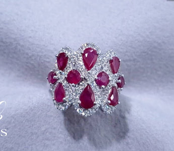 WILLS 款式鑒賞 ~ 奢華宮廷設計 華麗紅寶石圍邊鑽石戒指 - WILLS JEWELLERY