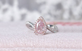 WILLS 款式鑒賞 ~ 流線形波浪圍鑽戒指  ·  梨形粉鑽 - WILLS JEWELLERY