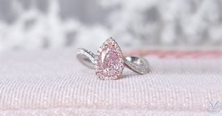 WILLS 款式鑒賞 ~ 流線形波浪圍鑽戒指  ·  梨形粉鑽 - WILLS JEWELLERY