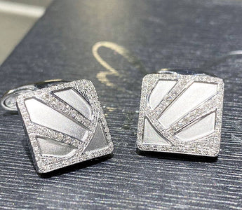 WILLS 款式鑒賞~ 男士鑽石方形袖口鈕 - WILLS JEWELLERY