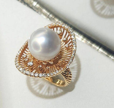 WILLS 款式鑒賞 ~  流線戒指  · 南洋珍珠 - WILLS JEWELLERY