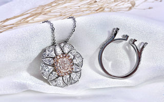 WILLS 款式鑒賞 ~ 櫻花樹下 · 天然枕形粉鑽鑽石戒指/吊墜 (兩戴款) - WILLS JEWELLERY