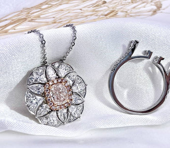 WILLS 款式鑒賞 ~ 櫻花樹下 · 天然枕形粉鑽鑽石戒指/吊墜 (兩戴款) - WILLS JEWELLERY