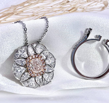 WILLS 款式鑒賞 ~ 櫻花樹下 · 天然枕形粉鑽鑽石戒指/吊墜 (兩戴款) - WILLS JEWELLERY