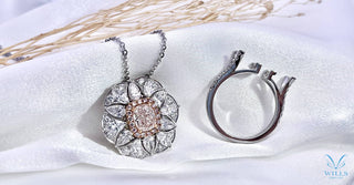 WILLS 款式鑒賞 ~ 櫻花樹下 · 天然枕形粉鑽鑽石戒指/吊墜 (兩戴款) - WILLS JEWELLERY