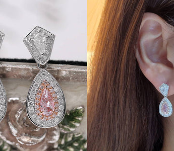 WILLS 款式鑒賞 ~ 唯美復古 • 梨形粉鑽耳環 - WILLS JEWELLERY