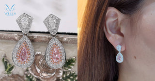 WILLS 款式鑒賞 ~ 唯美復古 • 梨形粉鑽耳環 - WILLS JEWELLERY