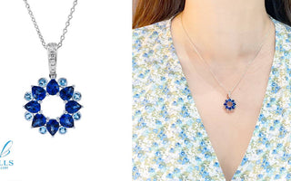 WILLS 款式鑒賞 ~ 藍色盛宴：藍寶石與海藍寶煙花吊墜 - WILLS JEWELLERY