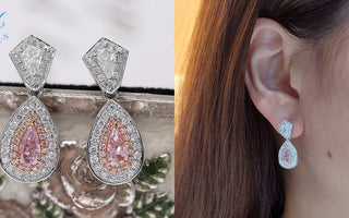WILLS 款式鑒賞 ~ 唯美復古 • 梨形粉鑽耳環 - WILLS JEWELLERY