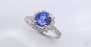 WILLS 款式鑒賞 ~ Art Deco 圍石鑽石戒指．薰衣草色坦桑石 - WILLS JEWELLERY