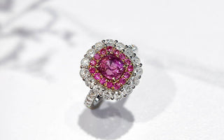 WILLS 鑒賞 - 細緻優雅· 天然枕形切割粉寶花形戒指(Padparadscha) - WILLS JEWELLERY