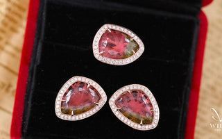 WILLS 款式鑒賞 ~ 三角原型西瓜碧璽(Watermelon Tourmaline)戒指耳環 - WILLS JEWELLERY
